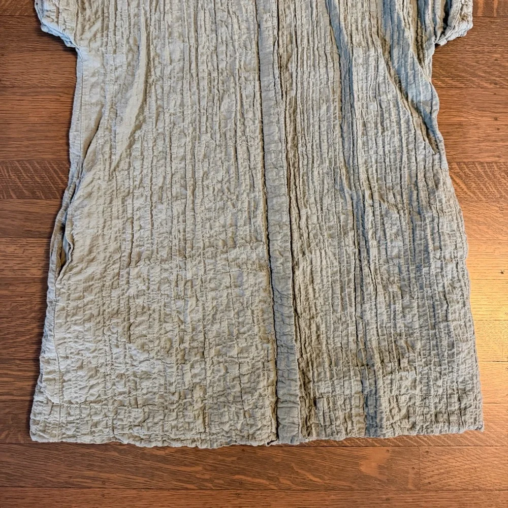 Abercrombie & Fitch Sage Green Crinkled Shirt Mini Dress - Picture 5 of 16